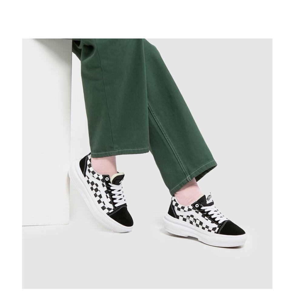 NIB Vans M 8 W 9.5 ComfyCush Old Skool Overt Sneaker Black White Checkerboard